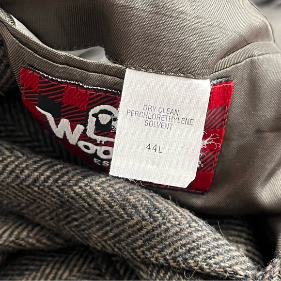 Woolrich Blazer Sport Coat Mens 44L Brown 2 Button Pure Wool Herringbone - Picture 5 of 12